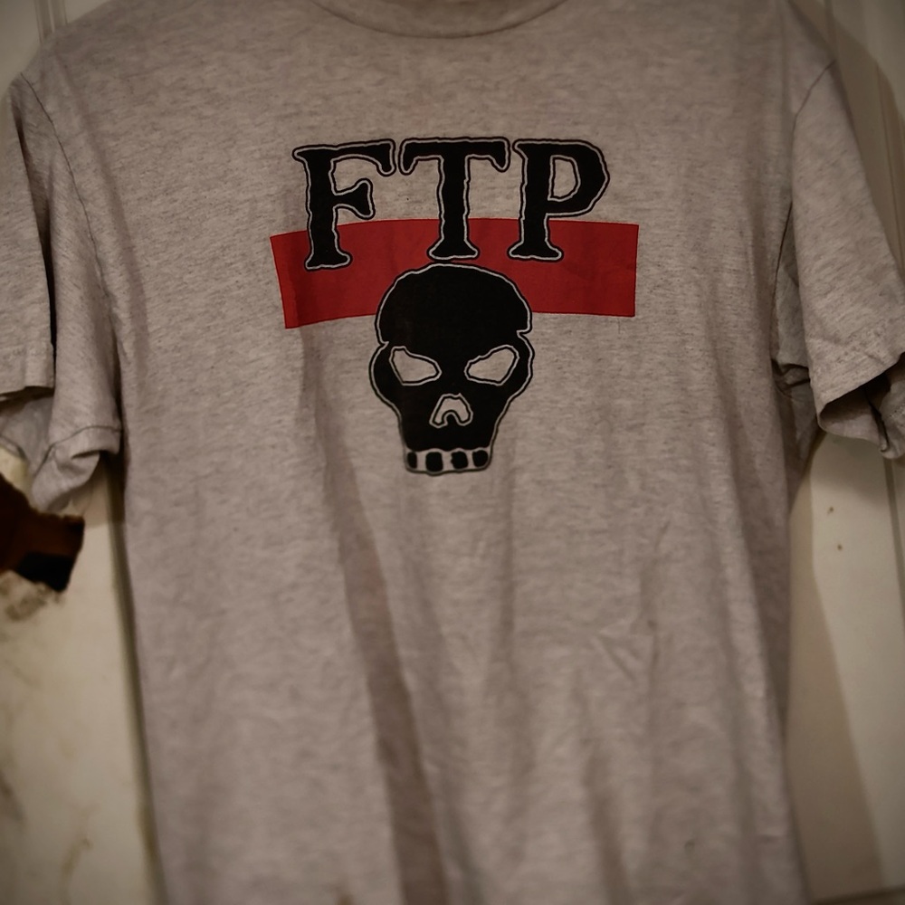 FTP Skull Graphic Tee in Gray and Red
